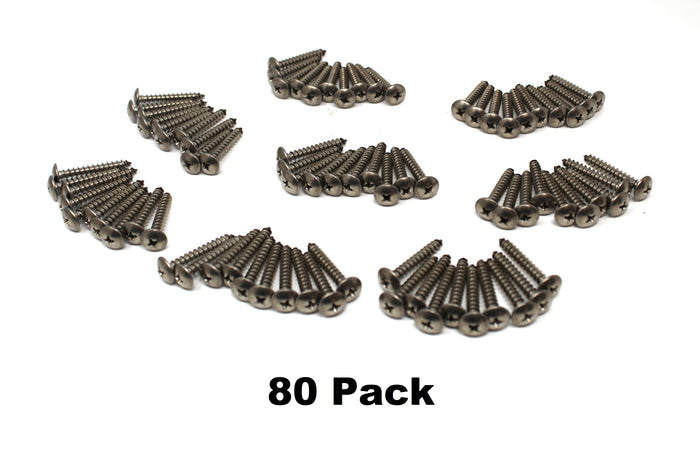 10 x1-1/4 " SS Phillips Truss Head Screw Set 80 Piece Dock Bumper Edging Piling Cone Fastener