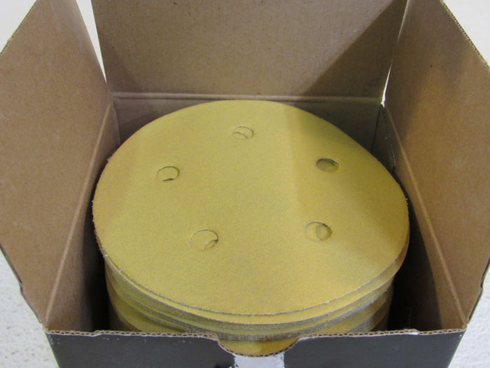 Abrasive-Sanding-Disk-Gold-VEL-5VAC-220-Grit-PSA-5in-95-Count-520765-276 5