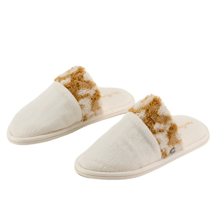 Slippers - Abyss Sauvage Slide-Style Slippers in Gold 840 at Fig Linens and Home 2