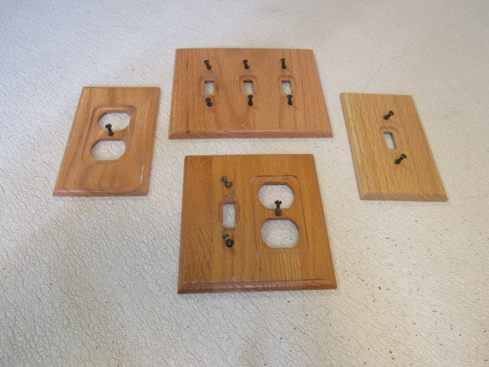 Amer-Tac-Outlet-Switch-Device-Cover-Plates-Lot-of-4-Natural-Oak-384 3