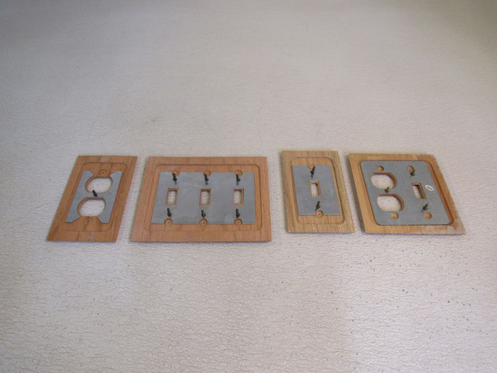 Amer-Tac-Outlet-Switch-Device-Cover-Plates-Lot-of-4-Natural-Oak-384 4