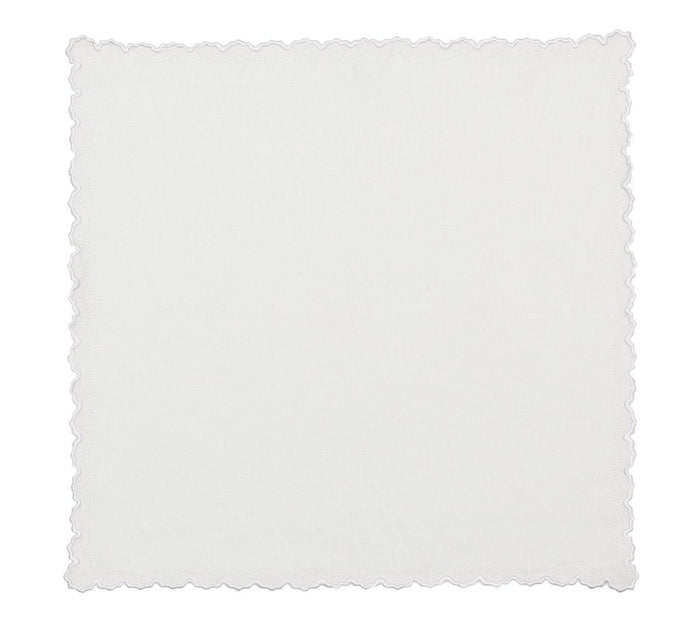 Arches Napkin in White Set of 4 by Kim Seybert - Open Flat