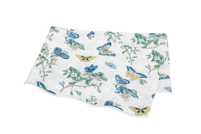Baudin Butterfly King Flat 114 x 112 Prussian Blue | Matouk Schumacher at Fig Linens and Home