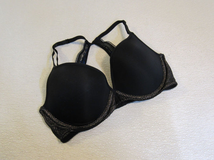 Bra-Black-with-Blue-Accent-Padded-Nylon-Spandex-Female-Size-34D-692 1