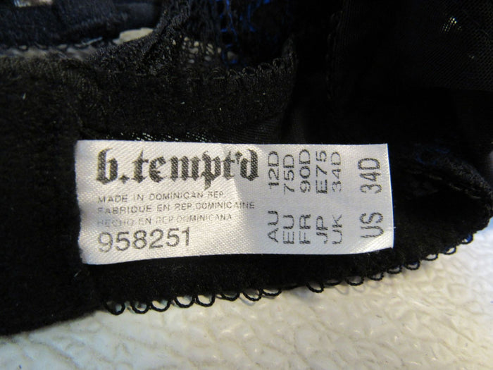 Bra-Black-with-Blue-Accent-Padded-Nylon-Spandex-Female-Size-34D-692 7