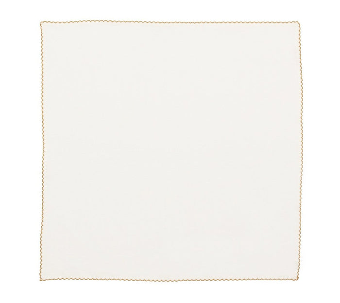 Kim Seybert Casbah Napkins Set of 4 White & Natural by Kim Seybert - White/Natural Set of 4 Napkins - 21"L x 21"W x 0.1"H at FIG LINENS AND HOME - 3