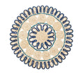 Kim Seybert Casbah Placemat in Natural & Blue Set of 4 by Kim Seybert - Natural/Blue Placemats Set of 4 - 15"L x 15"W x 0.5"H at FIG LINENS AND HOME - 1