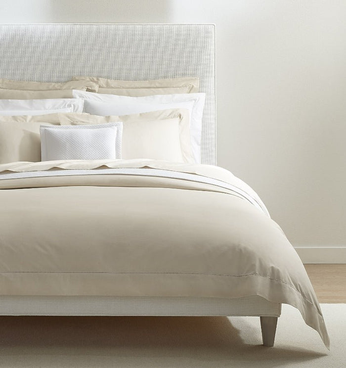 Sferra Celeste Percale Bedding Bone at Fig Linens and Home