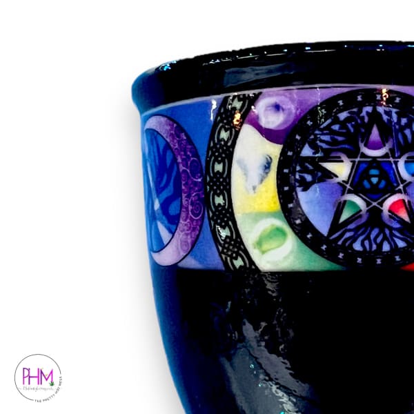 Ceramic Smudge Pot - Triple Moon