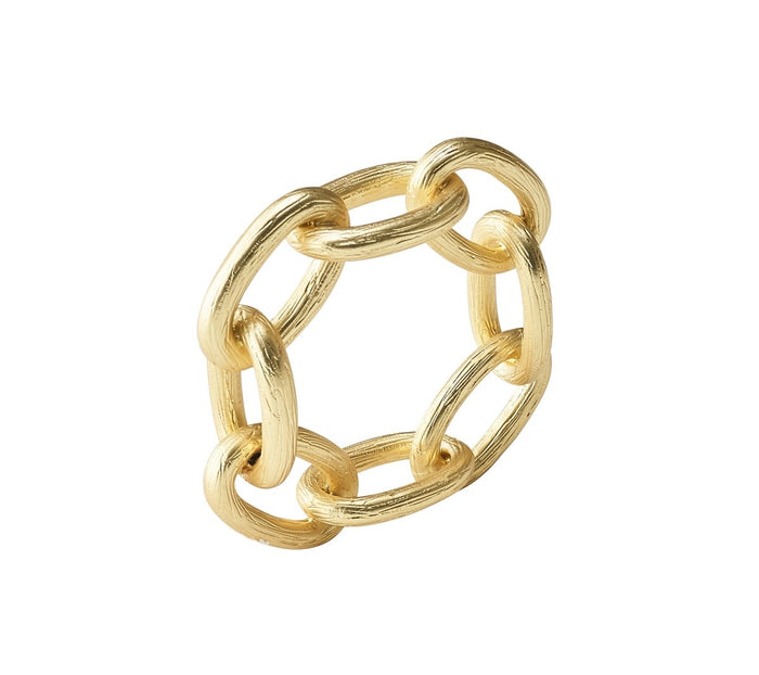 Kim Seybert Chain Link Napkin Ring in Gold Set of 4 by Kim Seybert - GOLD 2.5"L x 0.75"W x 2.5"H Napkin Ring - Set of 4 at FIG LINENS AND HOME - 7