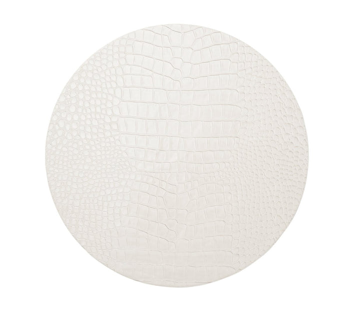 Croco Placemat in White by Kim Seybert at Fig Linens and Home