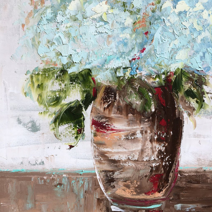 Delicate Blue Hydrangeas painting Emma Bell - Christenberry Collection