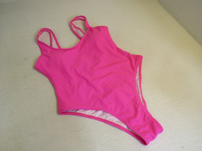 Designer-Swimsuit-One-Piece-Hot-Pink-Padded-Top-Nylon-Spandex-Female-Size-M-456 2