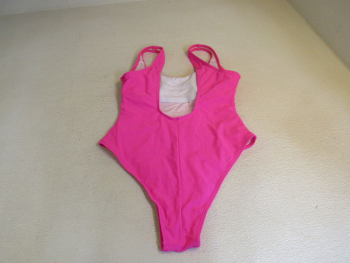 Designer-Swimsuit-One-Piece-Hot-Pink-Padded-Top-Nylon-Spandex-Female-Size-M-456 4