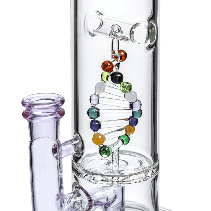 Colorful Glass Water Pipe with Spiral DNA Shaped Perc in Dna Dab Rig Design