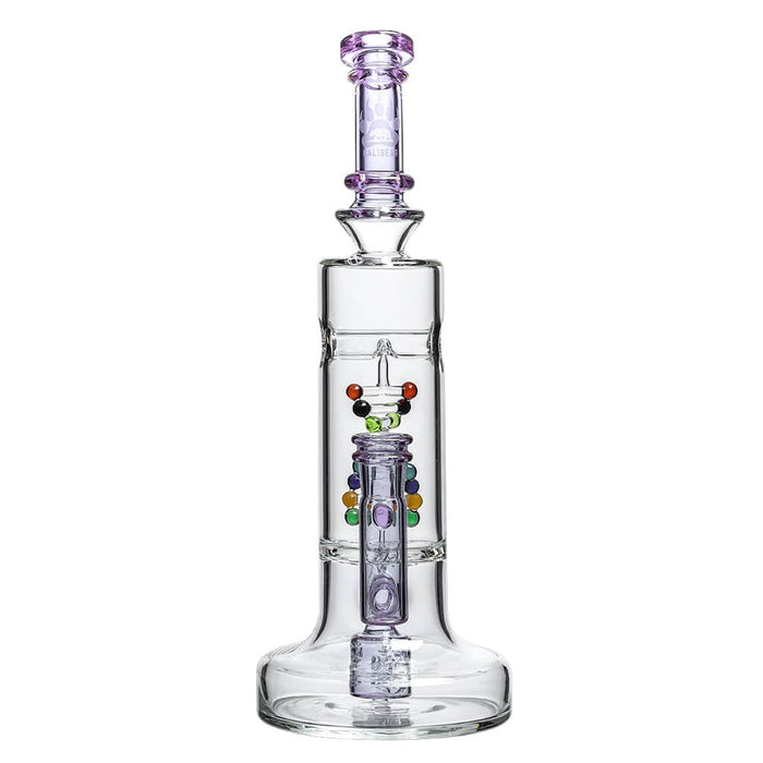 Colorful DNA Dab Rig with Spider Web Perc and DNA Shaped Perc for smooth hits