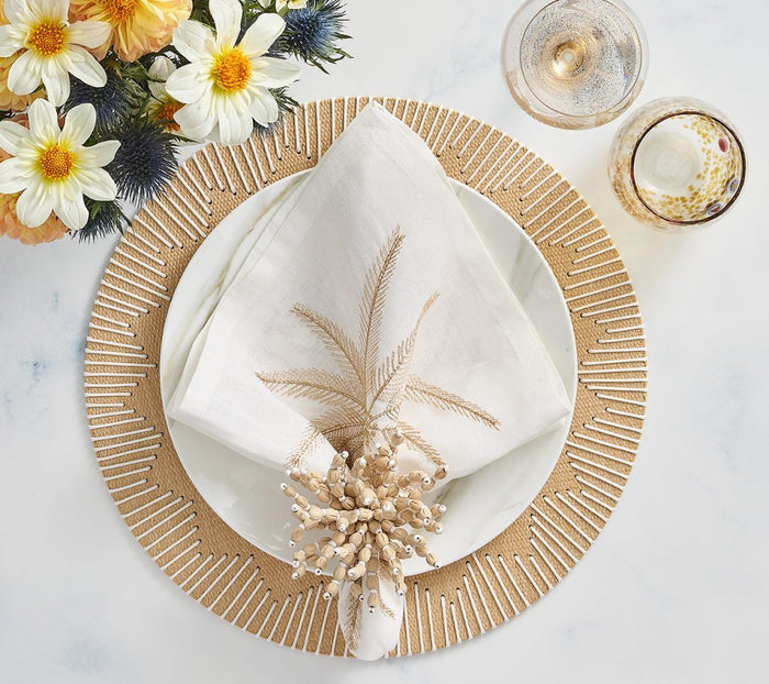 Dream Weaver Placemat in Natural & White Set of 4 by Kim Seybert at Fig Linens and Home 2