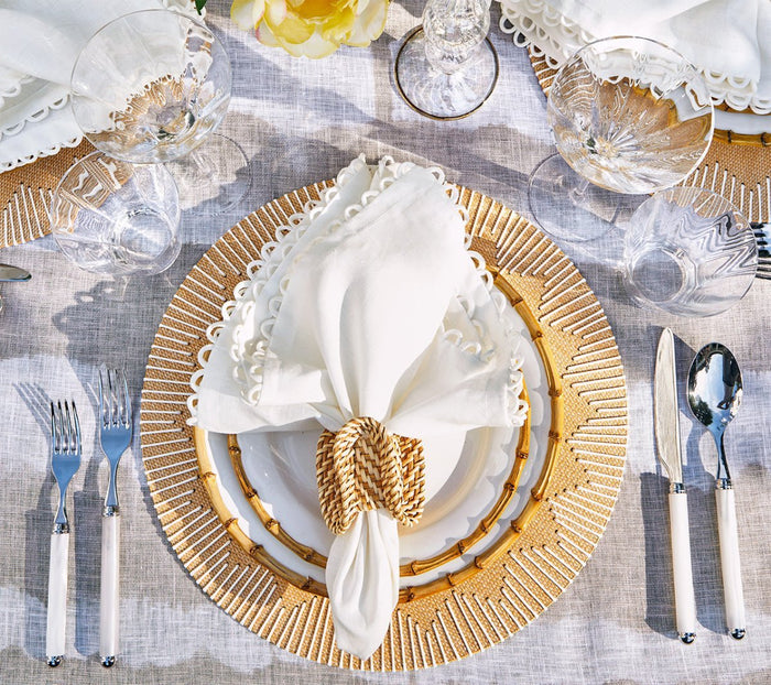 Dream Weaver Placemat in Natural & White Set of 4 by Kim Seybert at Fig Linens and Home 3