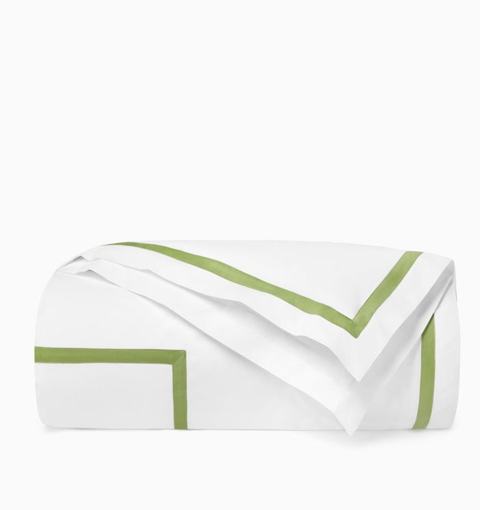 Estate Bedding in White and Apple Green by Sferra King Duvet Cover 106X92 White/Apple Green at FIG LINENS AND HOME 2