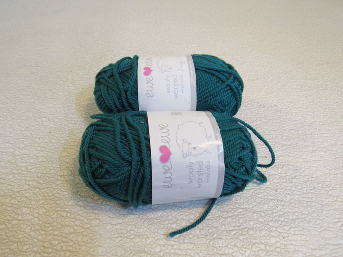 Ewe-Ewe-Wolly-Worsted-Yarn-Teal-2-Skeins-95-Yards-Each-Fine-Merino-766 3