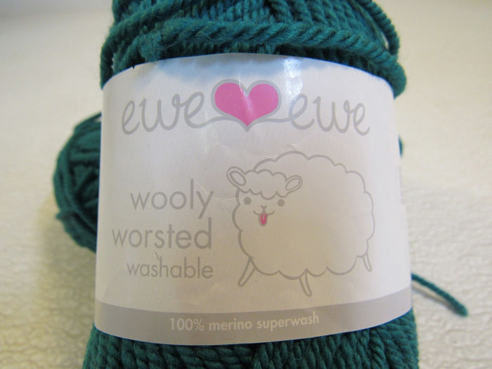 Ewe-Ewe-Wolly-Worsted-Yarn-Teal-2-Skeins-95-Yards-Each-Fine-Merino-766 5
