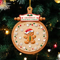 Grandma's Favorite Cookies - Personalized 3D White Acrylic Ornament, Gingerbread Family Christmas