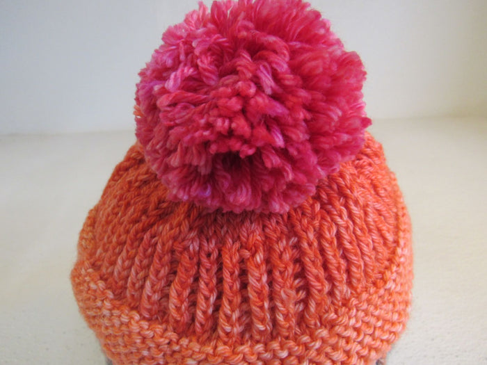 Handcrafted-Beanie-Hat-Multicolored-Pom-Pom-Merino-Female-Adult-508 6