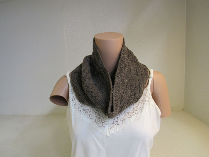 Handcrafted-Cowl-Dark-Brown-Tweed-Textured-Tweed-Merino-Adult-434 3