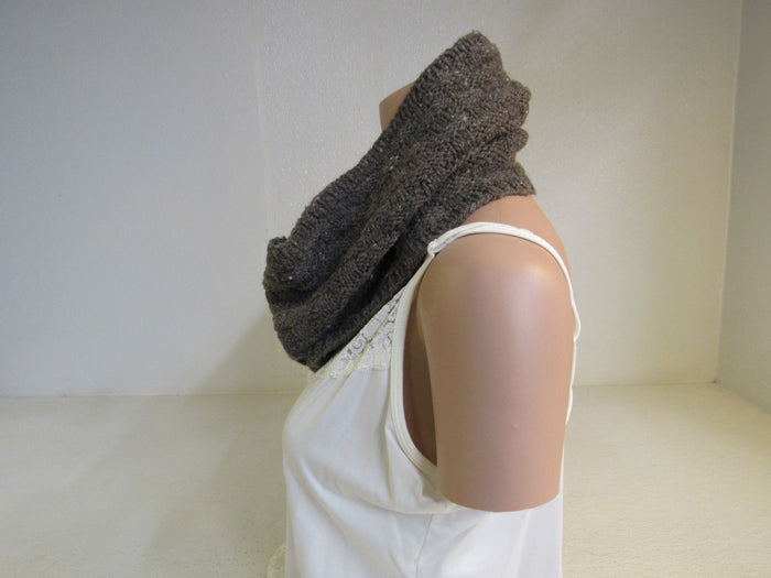 Handcrafted-Cowl-Dark-Brown-Tweed-Textured-Tweed-Merino-Adult-434 4