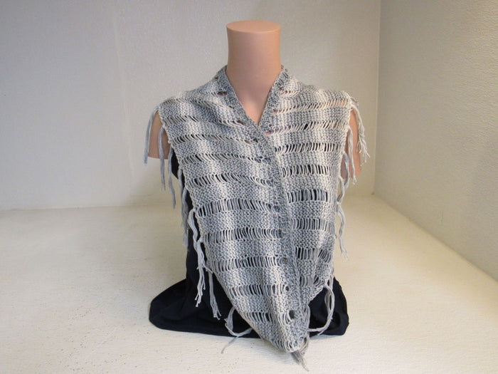 Handcrafted-Shawl-Gray-Cream-Boho-Textured-Fringes-Cotton-Female-Adult-492 4