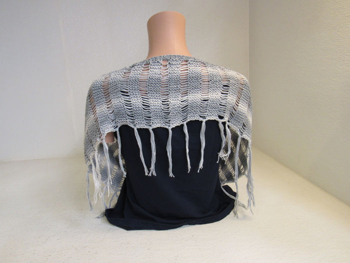 Handcrafted-Shawl-Gray-Cream-Boho-Textured-Fringes-Cotton-Female-Adult-492 8