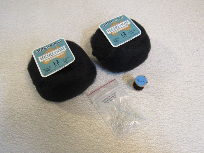 Heirloom-Yarns-Aristocrat-Fuzzy-Yarn-Black-Mohair-Wool-832 2