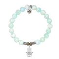 Hemimorphite Gemstone Bracelet with Hamsa CZ Sterling Silver Charm