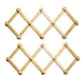 Huji Set of Expandable Wall Mount Wood Rack Coat Hat Belt Hanger Organizer with Pegs (2, Wood)