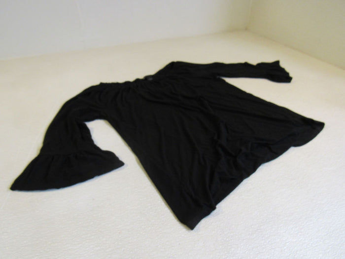 INC-Blouse-Black-Ruffle-on-Sleeve-Rayon-Spandex-Female-Size-M-620 2