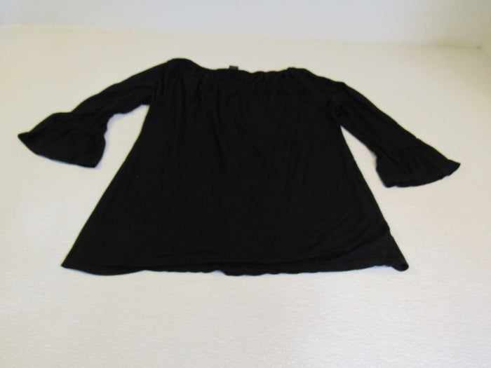 INC-Blouse-Black-Ruffle-on-Sleeve-Rayon-Spandex-Female-Size-M-620 3