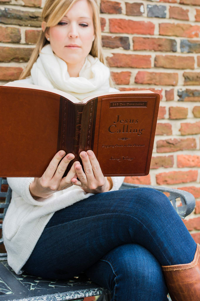 Jesus calling devotional on a white background