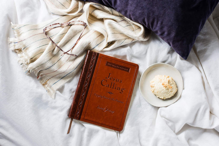 Jesus calling devotional on a white background
