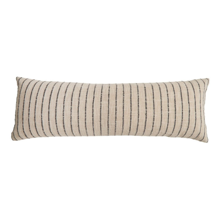 Pom Pom at Home JoJo - IVORY/ CHARCOAL - PILLOW W/ INSERT (14" X 40") - HANDWOVEN