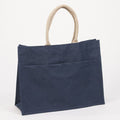 Jute Pocket Tote - Navy
