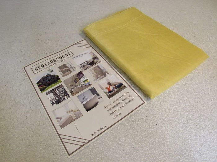 Keqiaosuocai-Sheer-Curtains-Lot-of-2-84in-L-x-52in-W-Golden-Yellow-Polyester-886 1