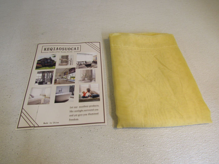 Keqiaosuocai-Sheer-Curtains-Lot-of-2-84in-L-x-52in-W-Golden-Yellow-Polyester-886 2