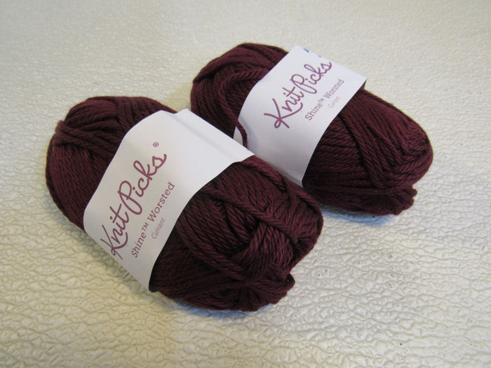 Knit-Picks-Shine-Worsted-Yarn-Currant-2-Skeins-75-Yards-Each-776 2