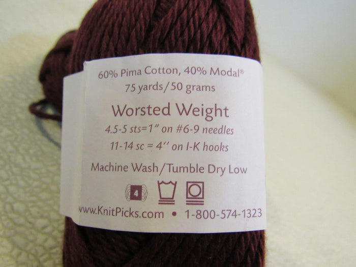 Knit-Picks-Shine-Worsted-Yarn-Currant-2-Skeins-75-Yards-Each-776 6