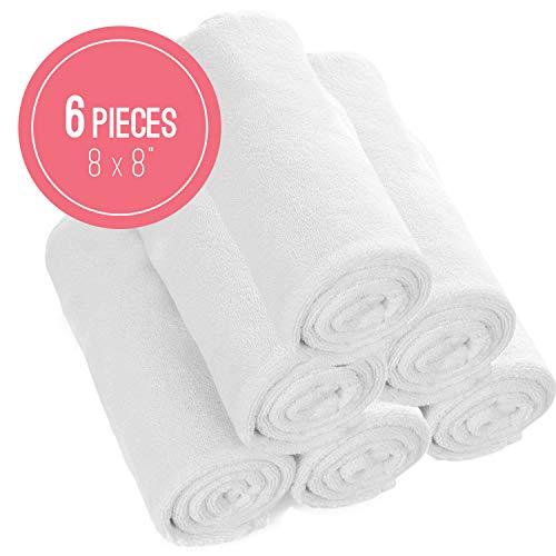 Kushies Wash Cloths, 6 Pack | White