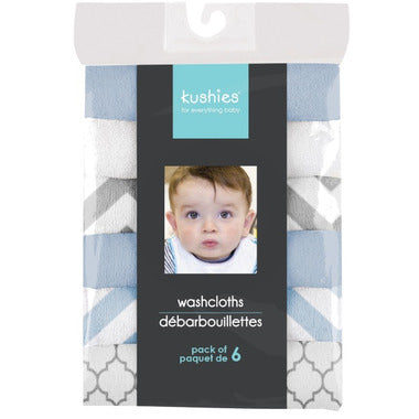 Kushies Wash Cloths | Blue & Grey