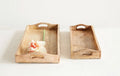 large rectangle mango wood tray on a white background