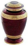 Large/Adult 200 Cubic Inch Tyrian Purple Brass Funeral Cremation Urn for Ashes