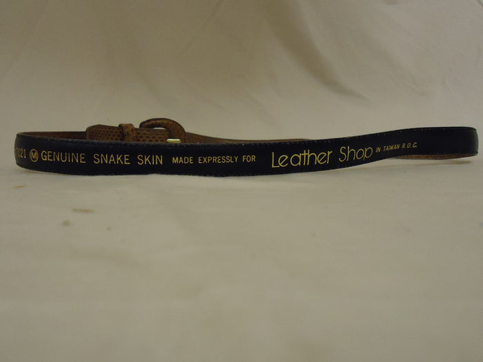 leather-shop-belt-casual-28in-32in-snake-skin-metal-female-adult-m-browns-solid-preowned 1