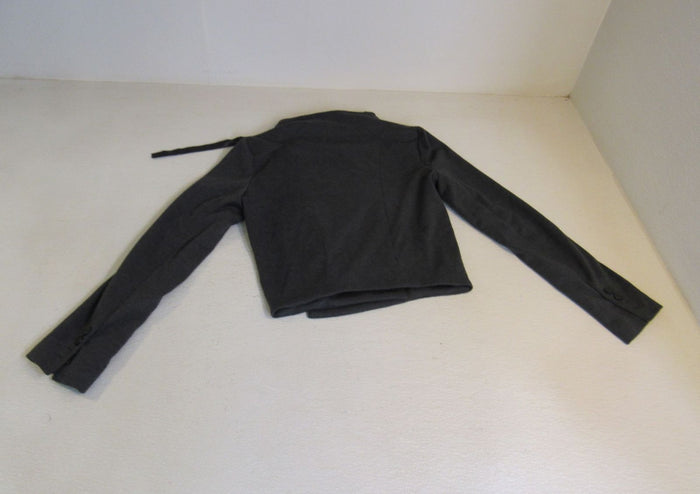Lumiere-Self-Wrap-Coat-Dark-Gray-Polyester-Rayon-Female-Size-M-364 4